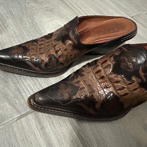 Women's Donald J. Pliner Black/Tan Western Shoe Boot/Mule/Clog - 6-6.5 - Picture 6 of 9